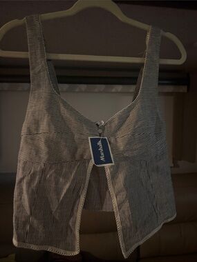 Marshalls Blue & White Striped Cropped Tank